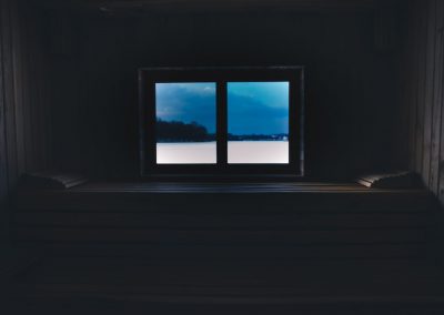 Ruska Bania na jeziorze - widok z okna